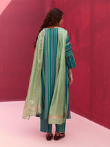 Eri Silk Metallic Dupatta - Peacock