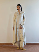 Sakina Jamdani Wool Kurta Set - Ivory