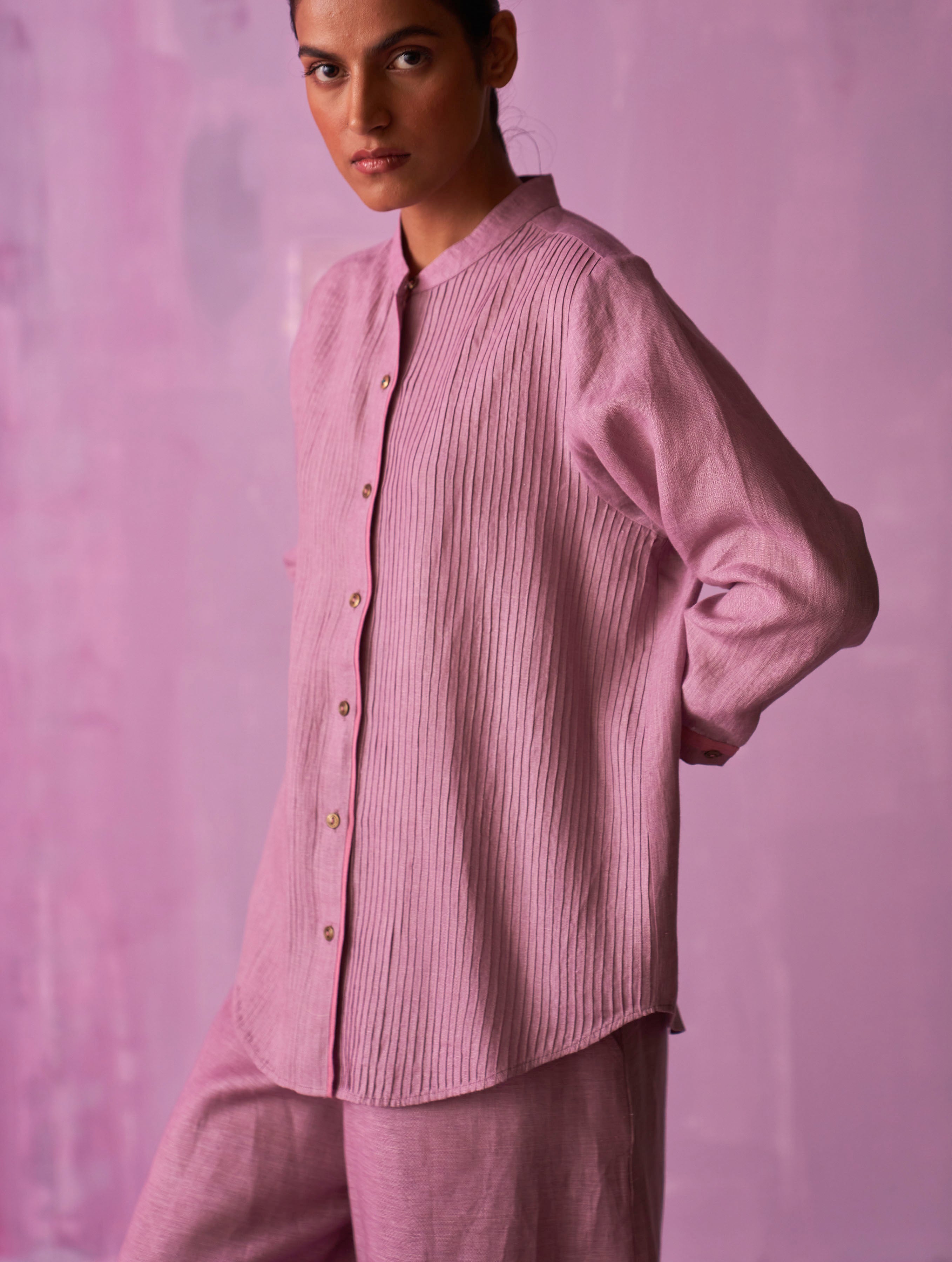 Lavender linen shirt – Manan