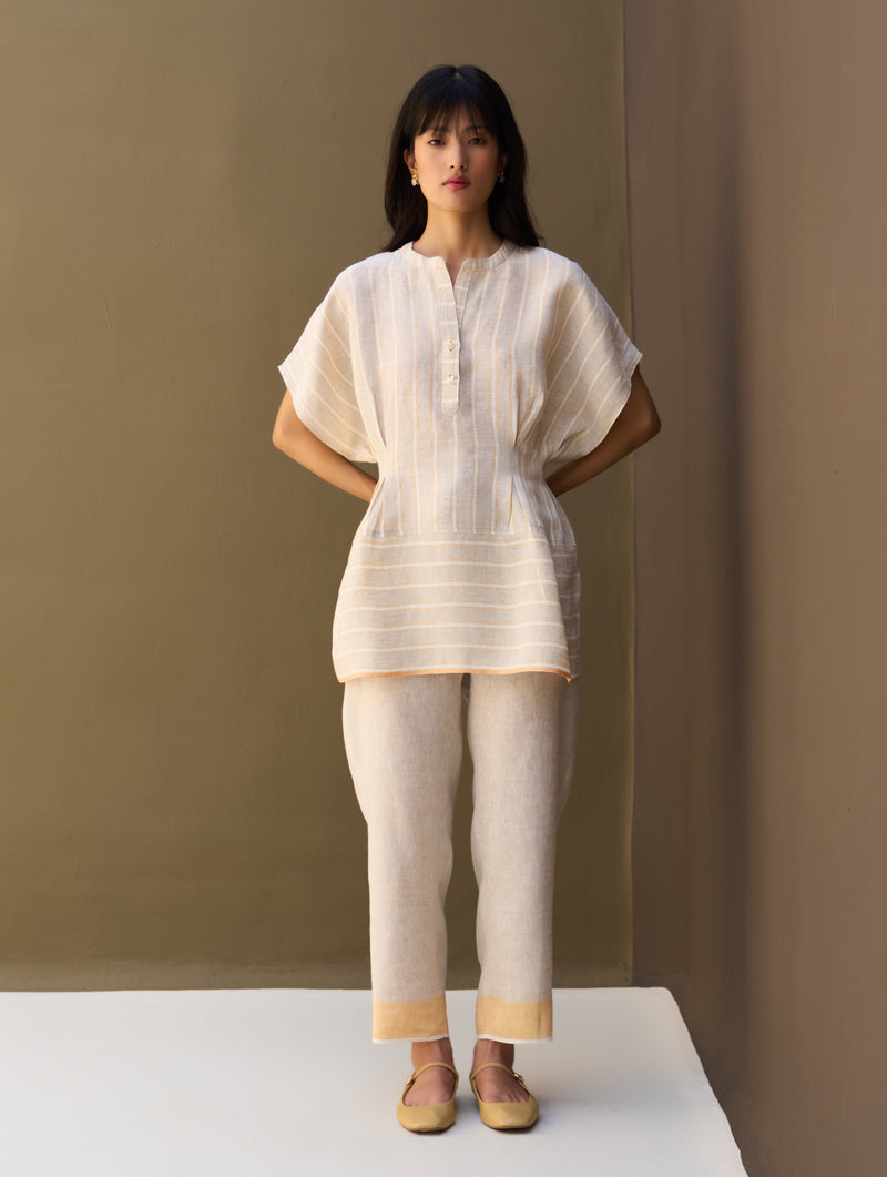 Kia Stripe Linen Co-ord Set - Natural