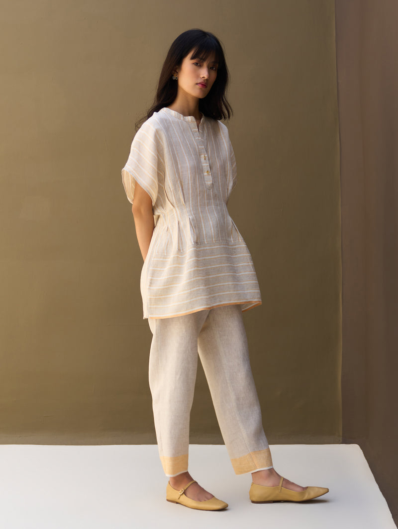 Kia Stripe Linen Co-ord Set - Natural