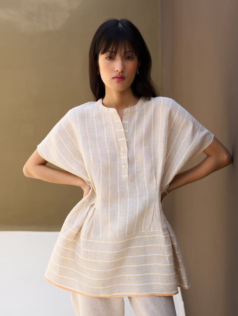 Kia Stripe Linen Co-ord Set - Natural