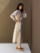 Eben Stripe Border Linen Co-ord Set - Natural