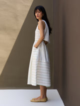 Neza Stripe Linen Sleeveless Dress - Mint