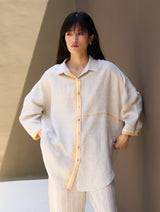 Isla Border Linen Co-ord Set - Natural