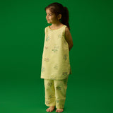 Fara Floral Kurta Set - Pistachio