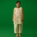 Fara Floral Kurta Set - Ivory