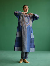 Rida Hand-Embroidered Kurta Set - Navy