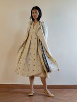 Kayan Jamdani Wool Dress with Jacket - Ivory