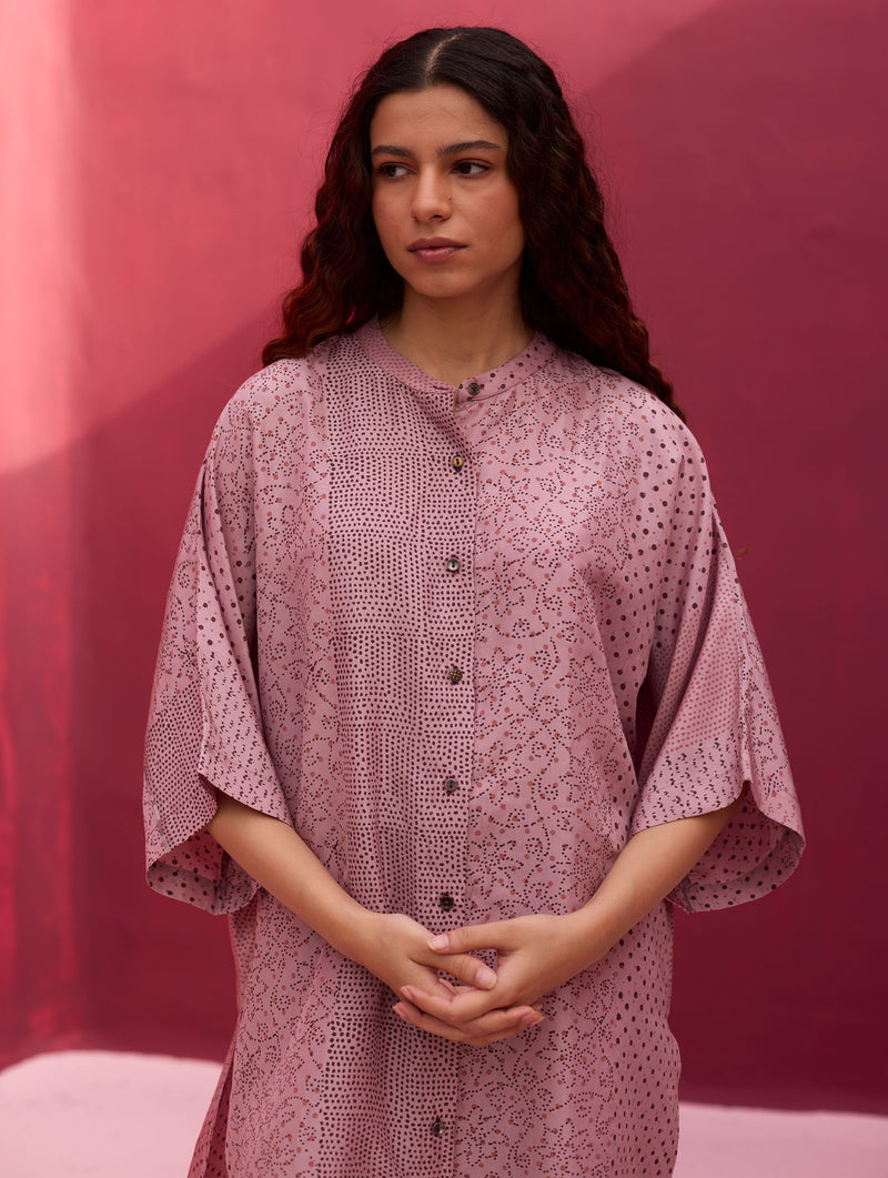 Zizara Block Printed Kurta - Lavender