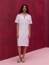 Vana Linen Dress - Ivory