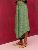 Olena Hand-Embroidered Silk Kurta Set - Peacock