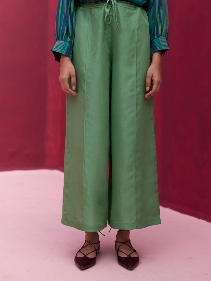 Iyra Silk Co-ord Set - Peacock