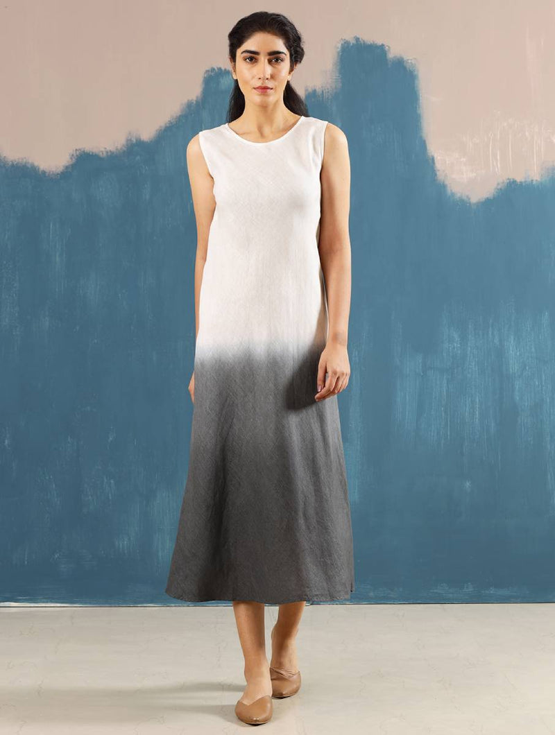 Kiya Ombre Hand-Dyed Linen Dress and Jacket