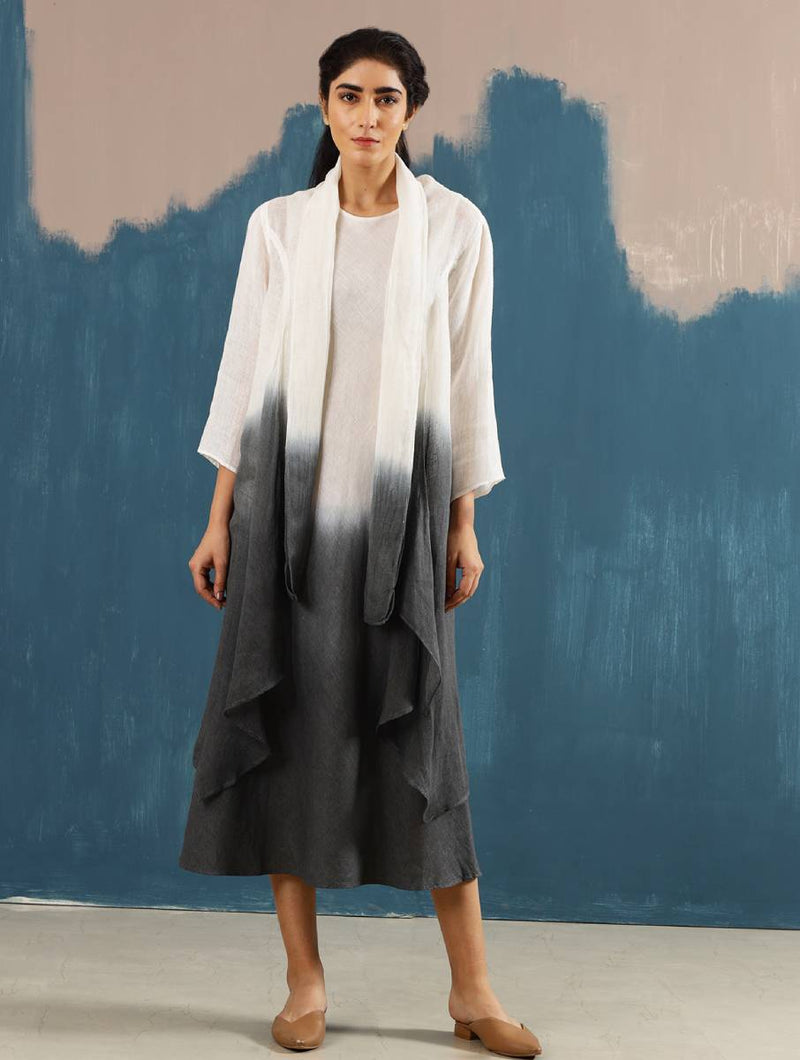 Kiya Ombre Hand-Dyed Linen Dress and Jacket