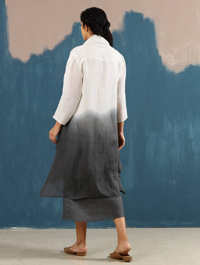 Kiya Ombre Hand-Dyed Linen Dress and Jacket