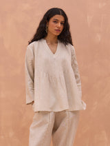 Camille Hand-Embroidered Tunic - Off White