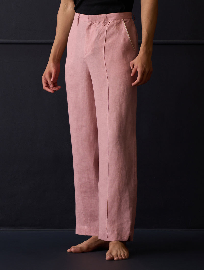 Kona Classic Linen Pant - Rose – Manan