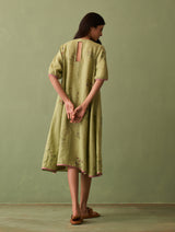 Kanami Botanical Linen Dress - Fern