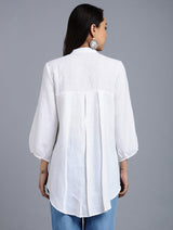 Lenora Classic Linen Shirt - Ivory